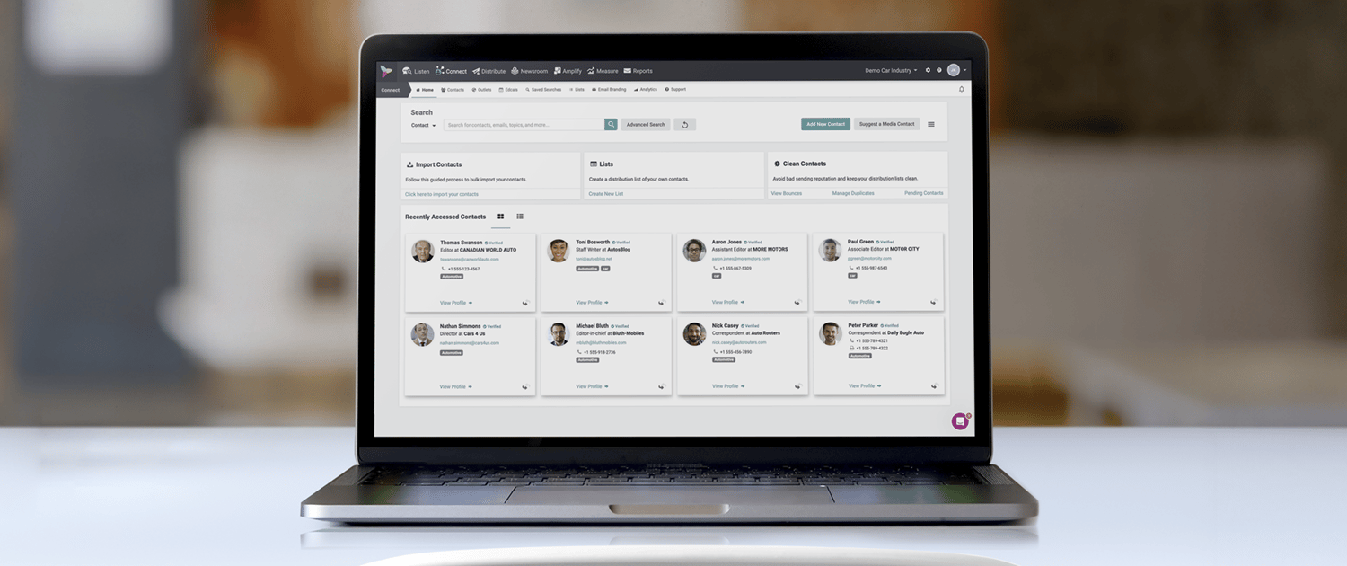 Notified Media Contacts Database