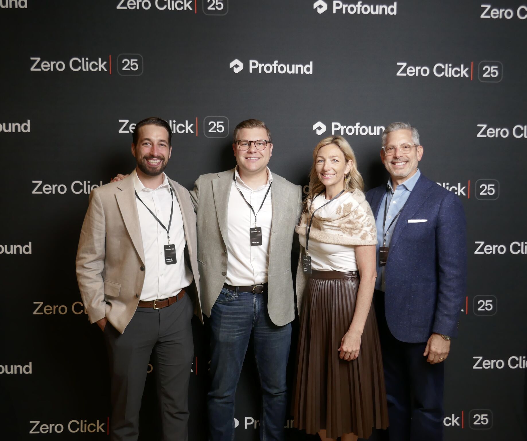 Erik Carlson, Jimmy Kropelin, Brittany Brady and Adam Dictrow of Notified attend the Profound Zero Click Summit in NYC