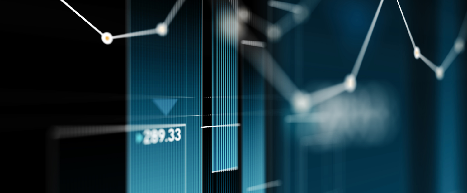 Enhanced image of a stock analysis on a blue background