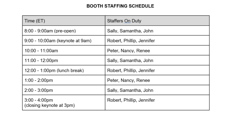 Booth-Staffing-Schedule